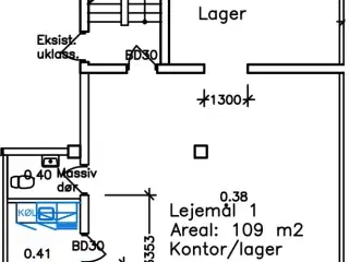 Flot og lyst lager og kontorlejemål i Glostrup.