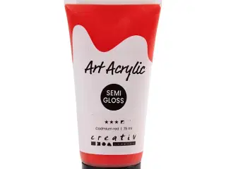 Art Akrylmaling, halvblank, halvdækkende, kadmium rød, 75ml/ 1 fl.