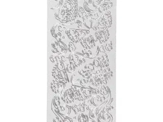 Sølv Sommerfugle Stickers - 10x23 cm, 1 ark