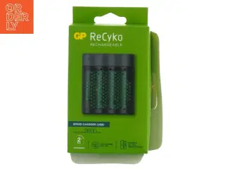 Genopladelig batterioplader med USB fra Recyko (str. 14x9 cm)
