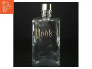 Tom vodka flaske med guldfarvet skrift (str. 20 cm)