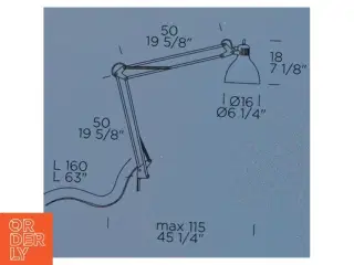 Leucos JJ bordlampe, toarmet arkitektlampe fra Jac Jacobsen, Leucos (str. Se billedet)