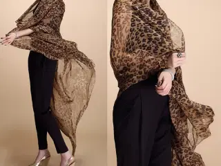 tørklæde med leopardprint 78x170 cm