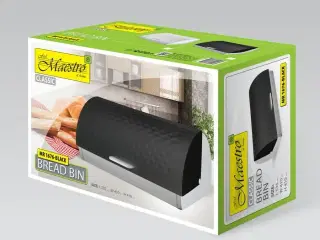 Brødkasse Maestro – sort, rustfrit stål (MR-1676)