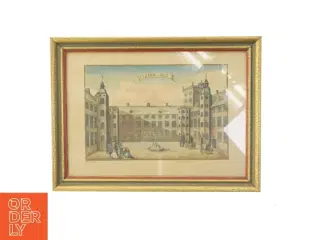 Indrammet historisk tryk af Kolding Slot (str. 35x26 cm)
