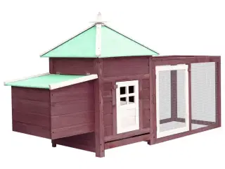 Hønsehus med redekasse 190x72x102 cm massivt fyrretræ mokka