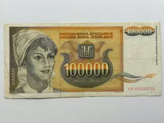 100000 Dinara Yugoslavia