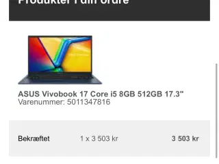 Helt ny laptop bærbar 