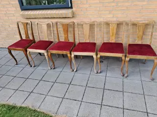 6 spisebordsstole, syret eg