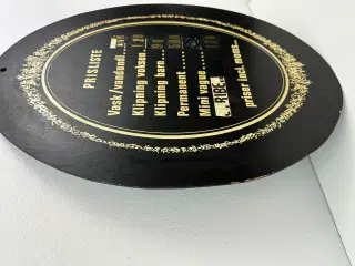 Vintage frisørskilt / prisskilt