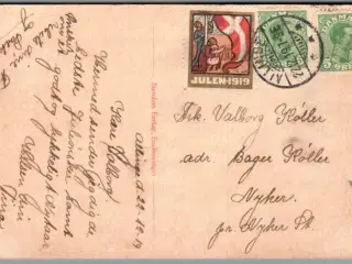 Julemærke 1919 på Postkort