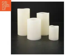 Elektriske bloklys sæt med batteri (str. 15 cm. 12,5 cm. 10 cm. 6,5 cm)