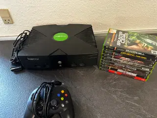 Xbox Original (MODDET) pakke med og 9 spil