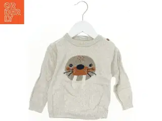 Lysebrun sweatshirt med valross motiv fra Hust & Claire (str. 74)