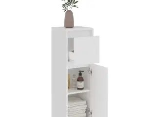 Badeværelsesskab 30x30x95 cm konstrueret træ hvid