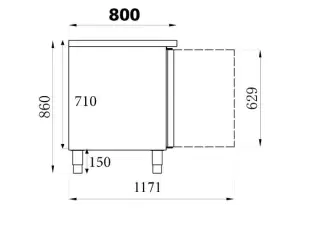 Combisteel kølebord – bageri – 635 liter