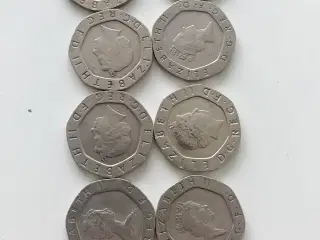 1982 UK 20 Pence mønt og andre årstal