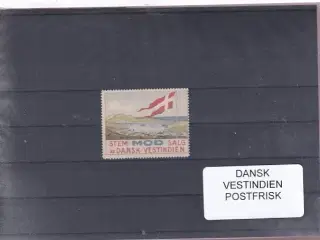 Dansk Vestindien Samling - Protestmærke - Postfrisk