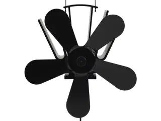Varmedrevet ovnventilator 5 blade sort