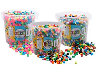 Rørperler, str. 10x10 mm, hulstr. 5 mm, JUMBO, ass. farver, 7350 stk., 3x2450stk./ 1 pk.