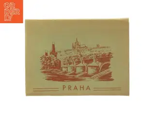 Vintage fold-out postkort med billeder af Prag