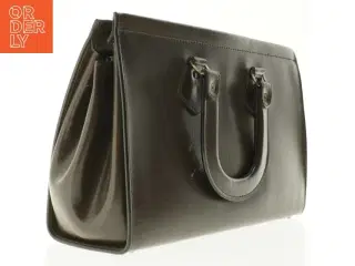 Vintage læder håndtaske (str. 41 x 25 cm)
