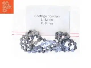 Sneflage obsidian halskæde (str. 82 cm)