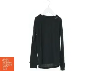 Langærmet ribbet sort T-shirt fra McKinley (str. 134)