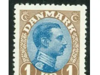 DK. Chr. X 1922. 1 kr. brun/blå