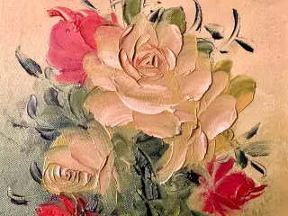 Flot akrylmaleri med blomstermotiv
