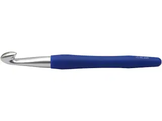 Hæklenål, 12, L: 16 cm, str. 12 mm, blå, 1 stk.