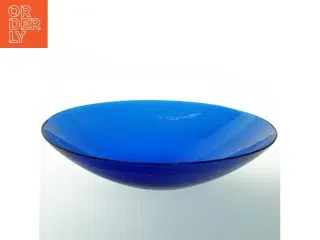 Blå glas skål (str. Ø. 39 cm)