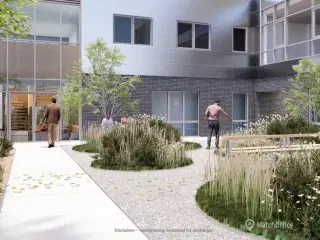 Moderne kontor i flerbrugerejendom under transformation