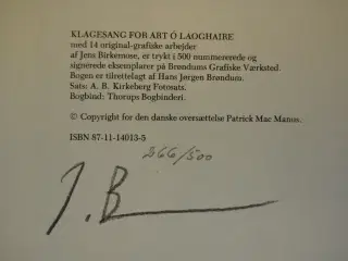klagesang for art o laoghaire med grafiske arbejde