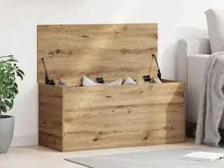 Opbevaringskasse med Låg Artisan Egetræ 100x42x46 cm Ingeniørtræ