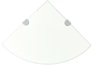 Hjørnehylde med krombeslag klart glas 25x25 cm