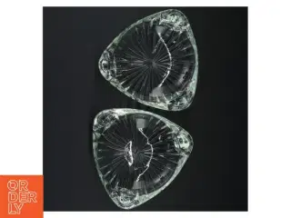 2 stk. Stabelbare Vintage art nouveau glasskål på 3 fødder (str. 16 x 5,5 cm)