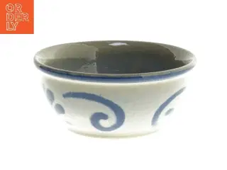 Keramisk skål med blåt mønster (str. Ø 10,5 cm)