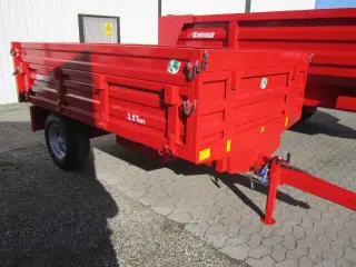 Tinaz 3,5 tons bagtipvogn med 25 cm sider