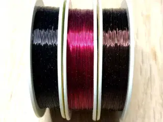 3 ruller med smykketråd i metal