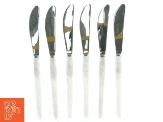 Sæt af Sheffield smørknive med Perlemorskaft (str. 22 cm. 6 styk)