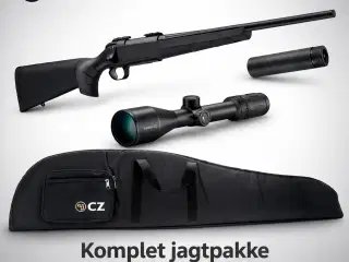 CZ 457 salonriffelpakke med kikkert / lyddæmper kal. 22 eller 17 hmr-17 HMR