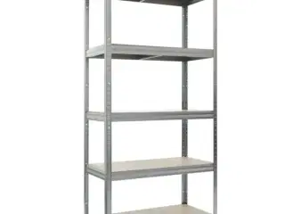 3 stk. Work-it stålreol med 5 træhylder 1800×900×300 mm galvaniseret