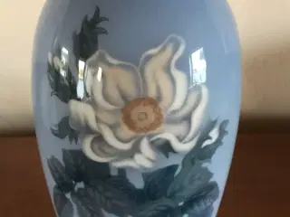 Vase dekoreret med hvid klitrose / hyben rose