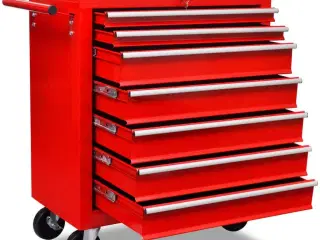 Værkstedsvogn med 7 skuffer rød