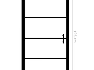 Brusedør 91 x 195 cm hærdet glas sort