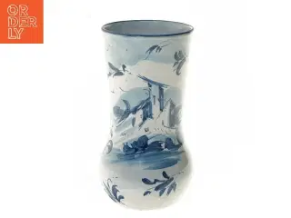 Blå og hvid vase (str. 21 cm)