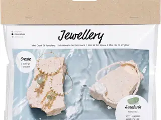 Mini DIY Kit Smykker, Aventurinmix armbånd og øreringe, 1 pk.