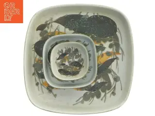 Sæt af kvadratiske porcelænsfade fra Royal Copenhagen (str. 3 stk 9,5x9,5 & 13x13 & 26,5x26,5 cm)