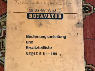 Howard Rotavator instruktionsbog